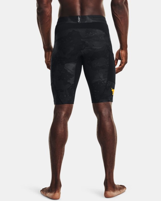 Men's Project Rock Camo Compression Shorts, Black, pdpMainDesktop image number 2
